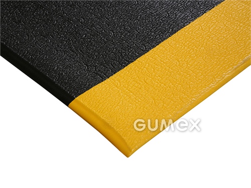 ORTHOMAT SAFETY, 9,5mm, 600x900mm, Lederdesign, PVC-Schaum, 0°C/+60°C, schwarz mit gelbem Rand, 